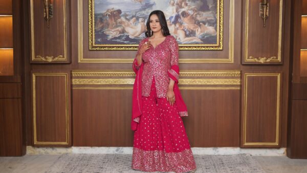 Ruby Elegance Anarkali Set - Image 5
